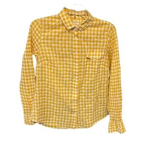 The Perfect Shirt Women's Seersucker Gingham Button Down SM Yellow Bell …